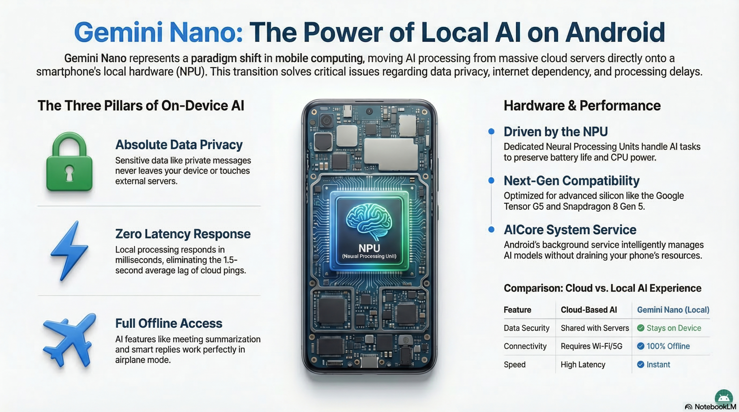 Detailed infographic of Android 15 AICore system