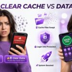 Hyperrealistic image showing the relief of safely clearing phone storage without losing data