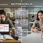 Hyperrealistic image showing the transition from chaotic manual research to organized AI-assisted learning with the NotebookLM app